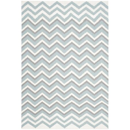 Safavieh Dhurries Hand Woven Flat Weave Rectangle Rug- Blue - White- 6 x 9 ft. DHU646A-6